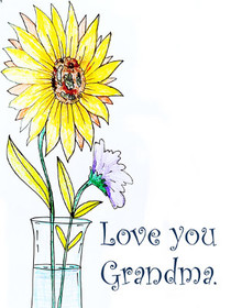 Love You Grandma Floral Card