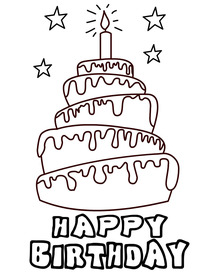 Birthday Cake Coloring Card