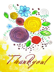 Colorful Floral Thank You Card