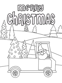 Santa Delivery Truck Christmas Card