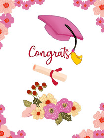 Graduation Congratulations Floral Card