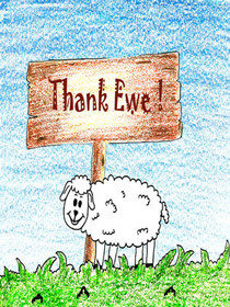 Thank Ewe Sheep Greeting Card