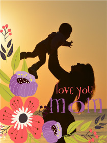 Love You Mom Silhouette Card