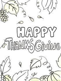Happy Thanksgiving Coloring Card