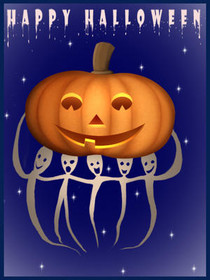 Halloween Pumpkin Ghost Friends