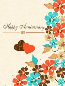 Happy Anniversary Floral Hearts