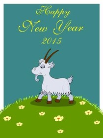 Happy New Year 2015 Goat Card
