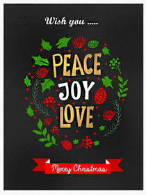 Peace Joy Love Christmas Greeting Card