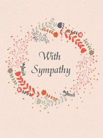 With Sympathy Floral Wreath Card