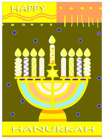Happy Hanukkah Menorah Greeting Card