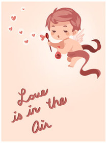 Love is in the Air Cupid Card