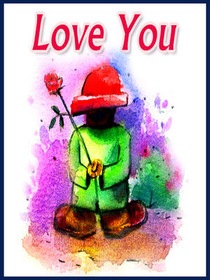 Love You Watercolor Figure