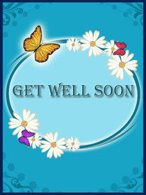 Get Well Soon Butterfly & Daisy Card