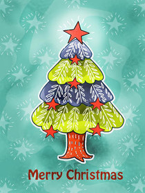 Festive Christmas Tree Greeting Card