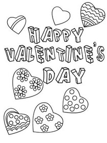 Happy Valentine's Day Coloring Card