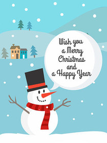 Cheerful Snowman Christmas Card