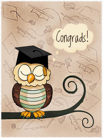 Graduation Owl Congratulations Card