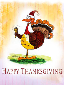 Happy Thanksgiving Turkey Greeting Card