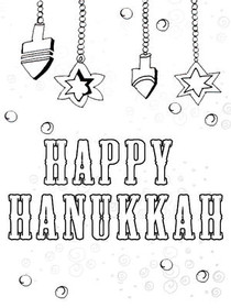 Happy Hanukkah Coloring Card