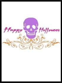 Happy Halloween Skull Card