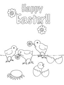 Happy Easter Chicks and Eggs