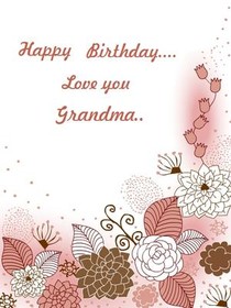 Happy Birthday Grandma Floral Card