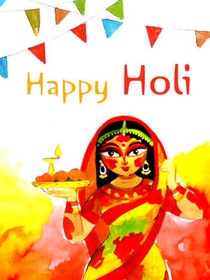 Happy Holi Festival Greeting Card