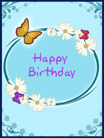 Happy Birthday Butterfly Floral Card