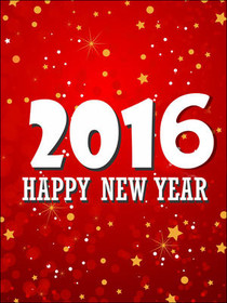 2016 Happy New Year Red Greeting Card