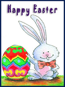 Happy Easter Bunny with Colorful Egg