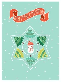 Merry Christmas Star Snowman Card