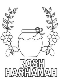 Rosh Hashanah Honey Jar Coloring Card