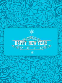 Turquoise Happy New Year Greeting Card