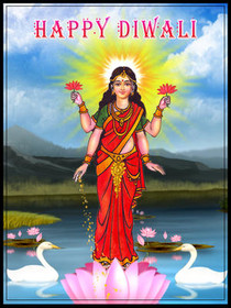Happy Diwali Goddess Lakshmi Greeting Card
