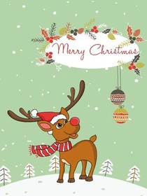 Festive Reindeer Christmas Card