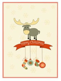 Festive Moose Christmas Card