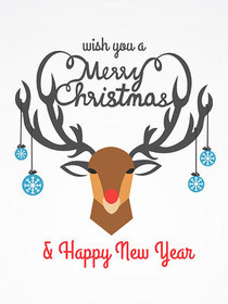 Reindeer Merry Christmas & Happy New Year
