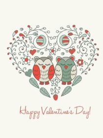 Cute Owls Valentine's Day Card