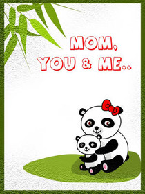 Mom You & Me Panda Family Card