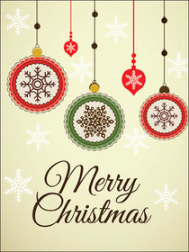 Classic Hanging Ornaments Christmas Card