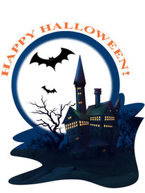 Happy Halloween Haunted House Card