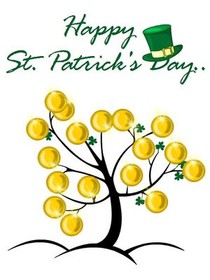 Happy St. Patrick's Day Gold Coins Tree