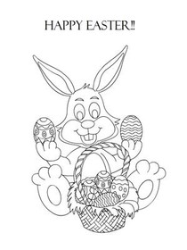 Happy Easter Bunny Coloring Card