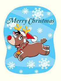 Merry Christmas Reindeer Greeting Card