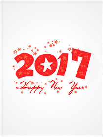 Happy New Year 2017 Red Greeting Card