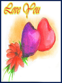 Love You Hearts and Flowers