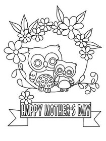 Mother's Day Owl Family Coloring Card