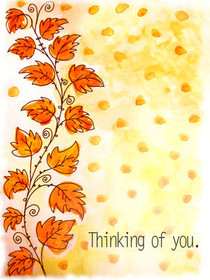 Autumn Leaves Thinking of You Card