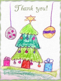 Christmas Tree Thank You Card