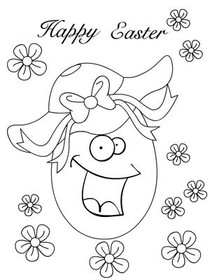 Happy Easter Bunny Coloring Card